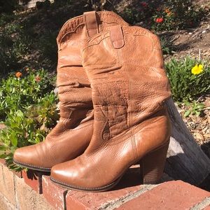 High heeled cowboy boots